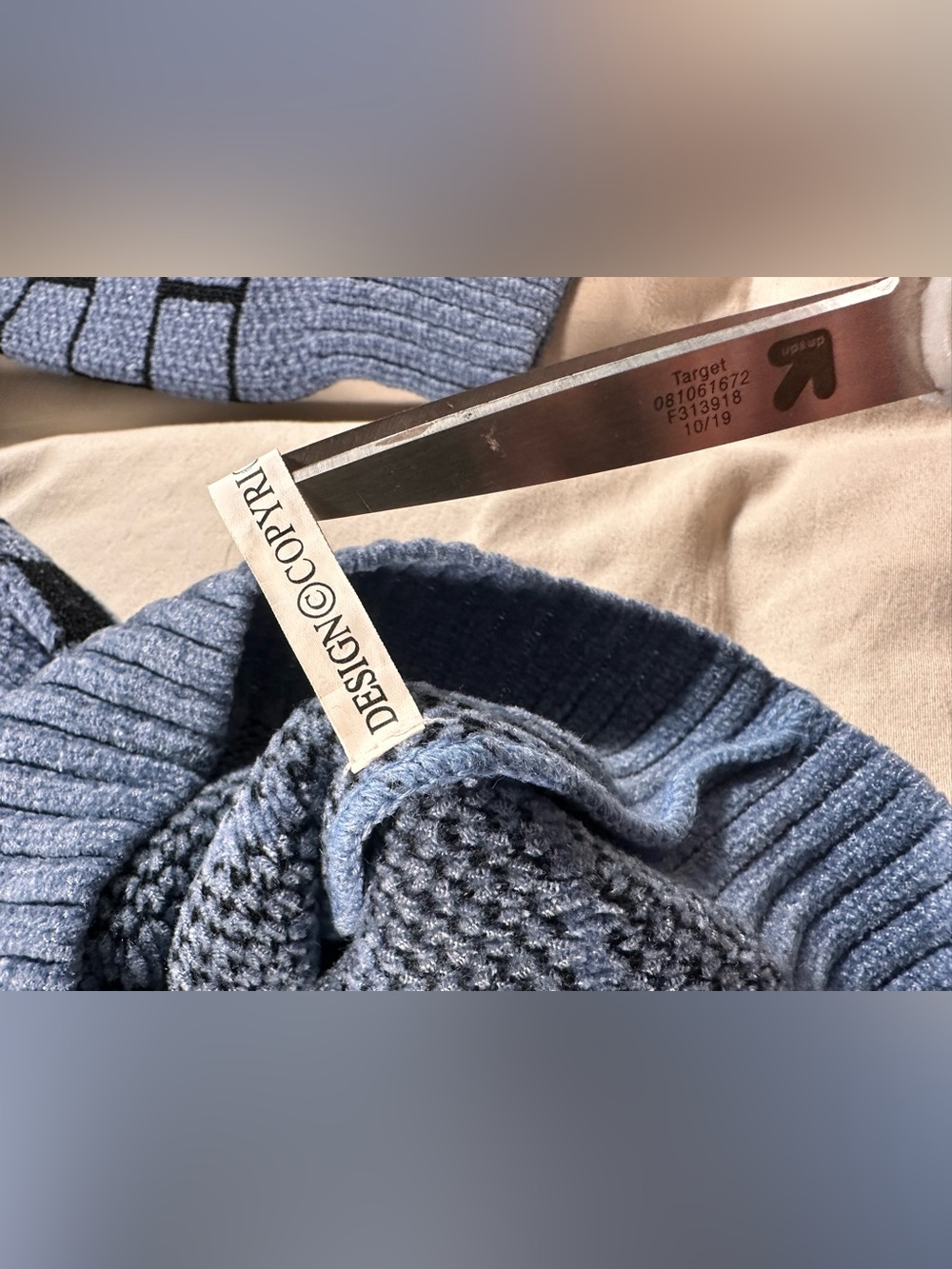 Vintage Rugby Polo Boxy Sweater Large Geometric 3D Knit 1990s Navy Retro Y2K - Picture 8 of 14